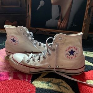 White converse all star hi top sneakers (8.5 womens)